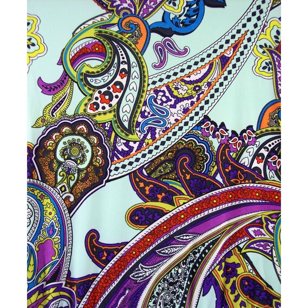 NEW Avenue 22/24 Paisley Dress Handkerchief Hem Elbow Length Sleeves V-Neck NWT - Picture 9 of 14